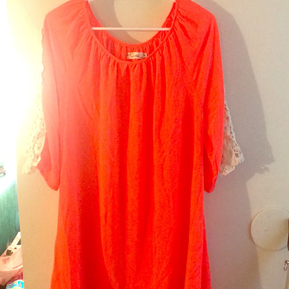 Orange and lace boutique tunic